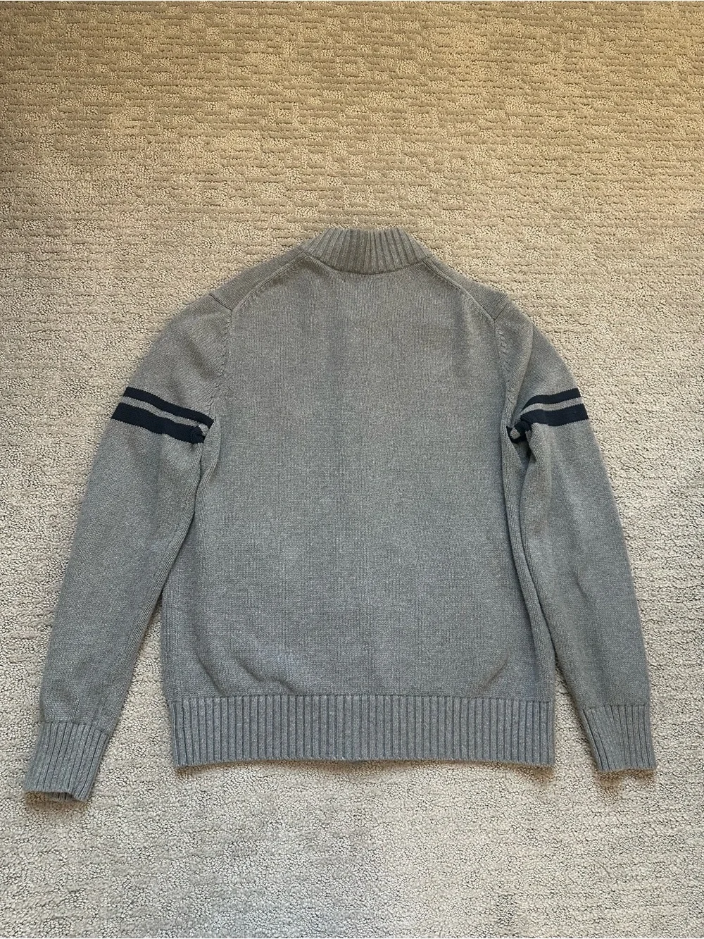 Banana Republic Men’s Gray Varsity Stripe Cotton Cardigan Sweater L